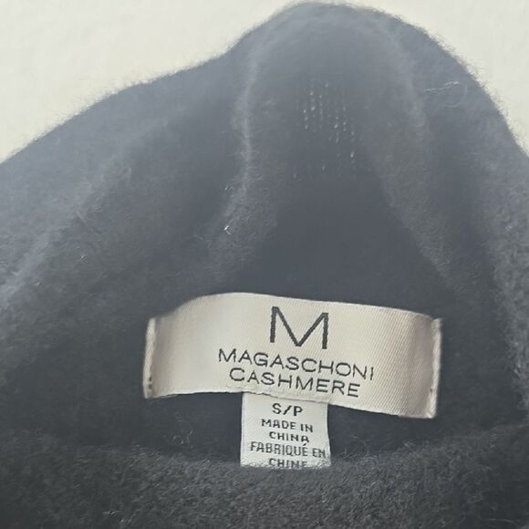 Magaschoni Black‎ White Striped Long Sleeve Cashmere Turtleneck Sweater Size S - Picture 3 of 9